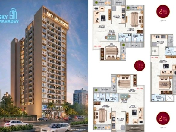 Sky Mahadev 2BHK Dronagiri