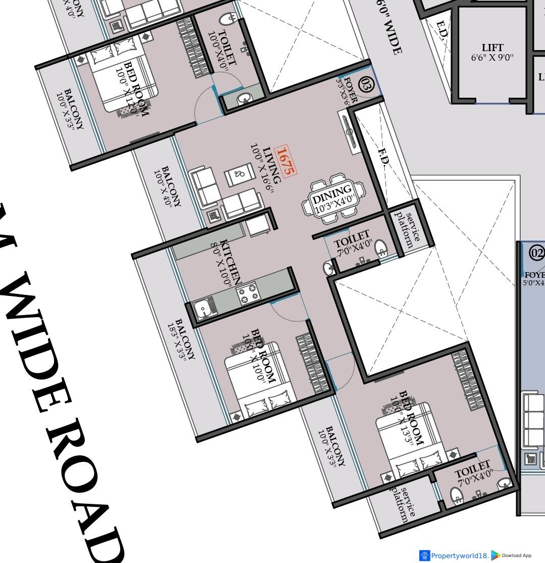 3 BHK FLAT IN PUSHPAK NAGAR