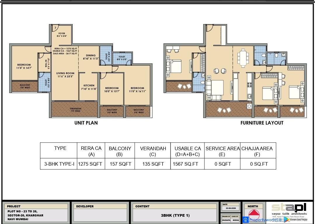Jodi Flat 4BHK in Kharghar, Navi Mumbai