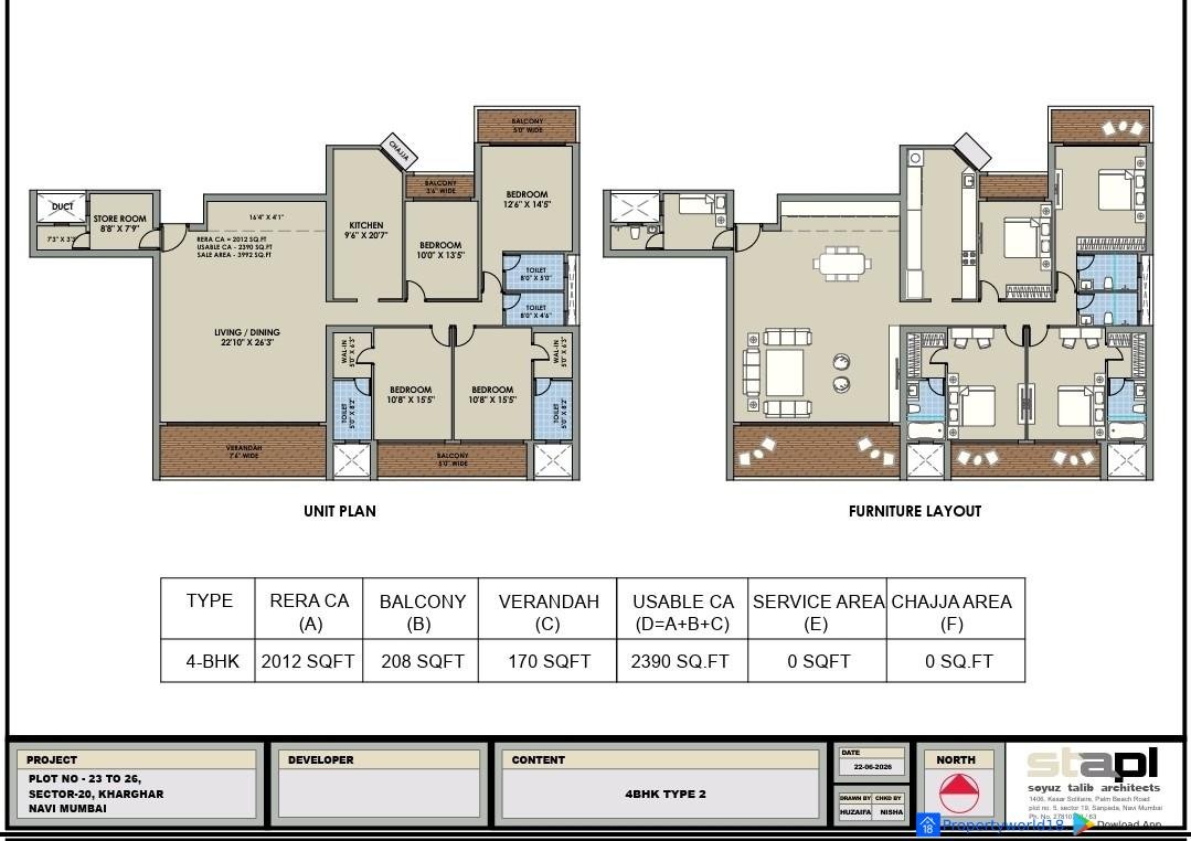 Jodi Flat 4BHK in Kharghar, Navi Mumbai
