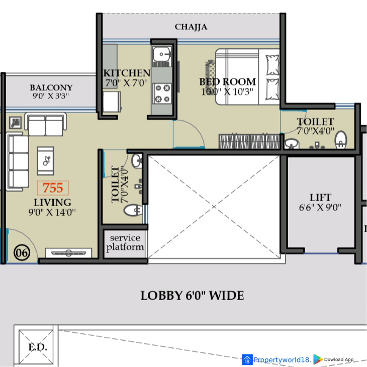 1 BHK, 2 BHK & 3 BHK FLAT IN PUSHPAK NAGAR